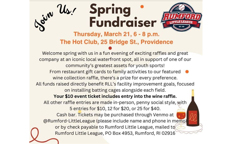 Spring Fundraiser March 21st!